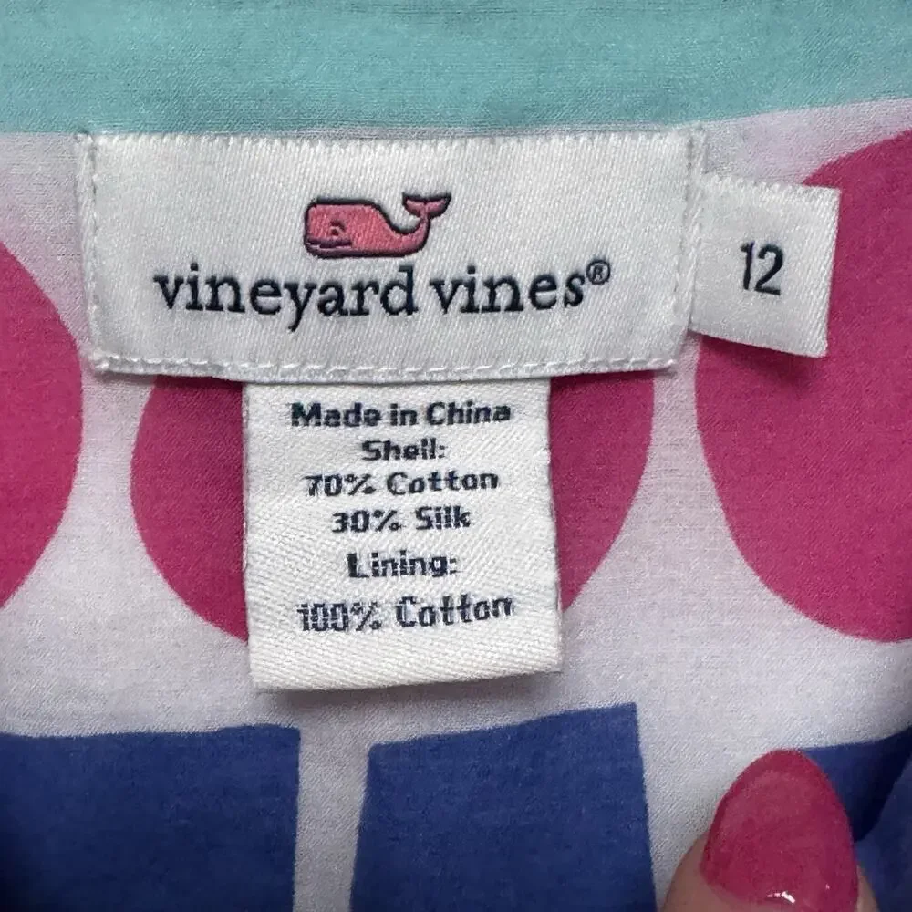 Vineyard Vines Dress Women’s 12 Colorful Silk Blend Stripe Maxi Pockets Tiered
